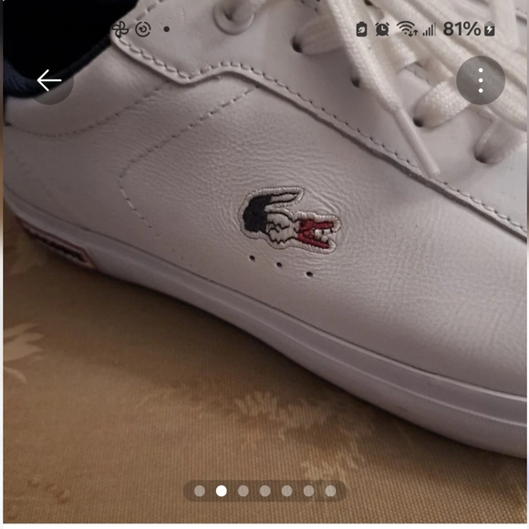 Lacoste Mens Power Court Tri Color Leather Sneaker Sz9.5 EUC - Picture 1 of 8